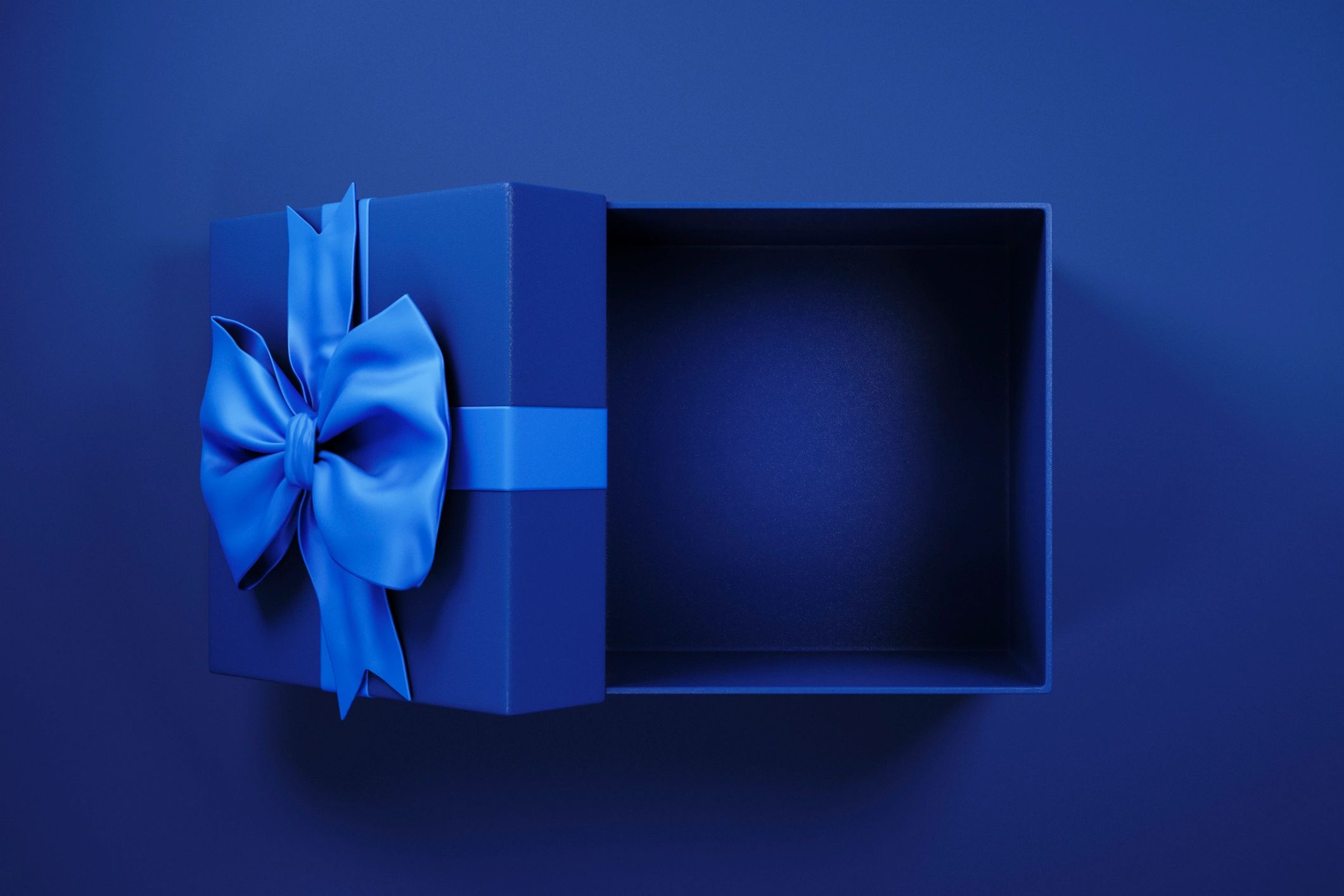 Luxury gift box with ribbon prepared for gifting